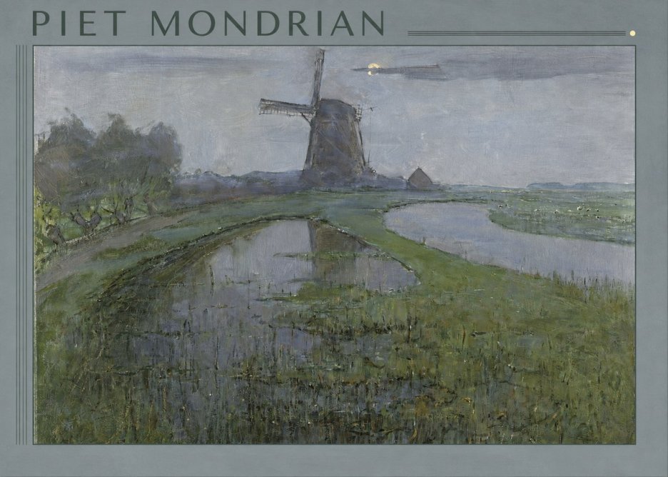 Piet Mondrian Windmill by the Water II No1 - Poszter