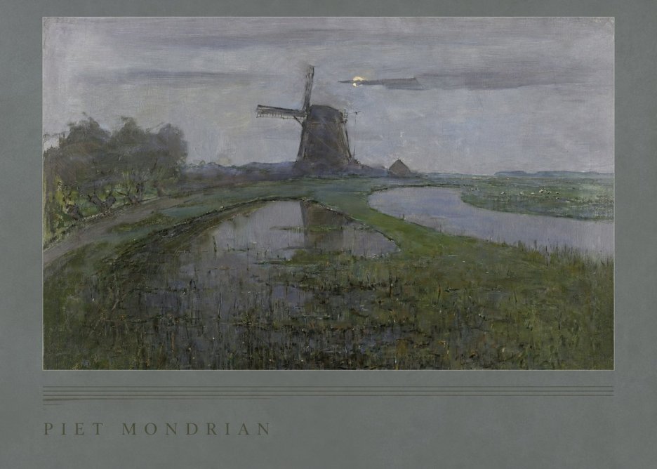 Piet Mondrian Windmill by the Water II No2 - Poszter