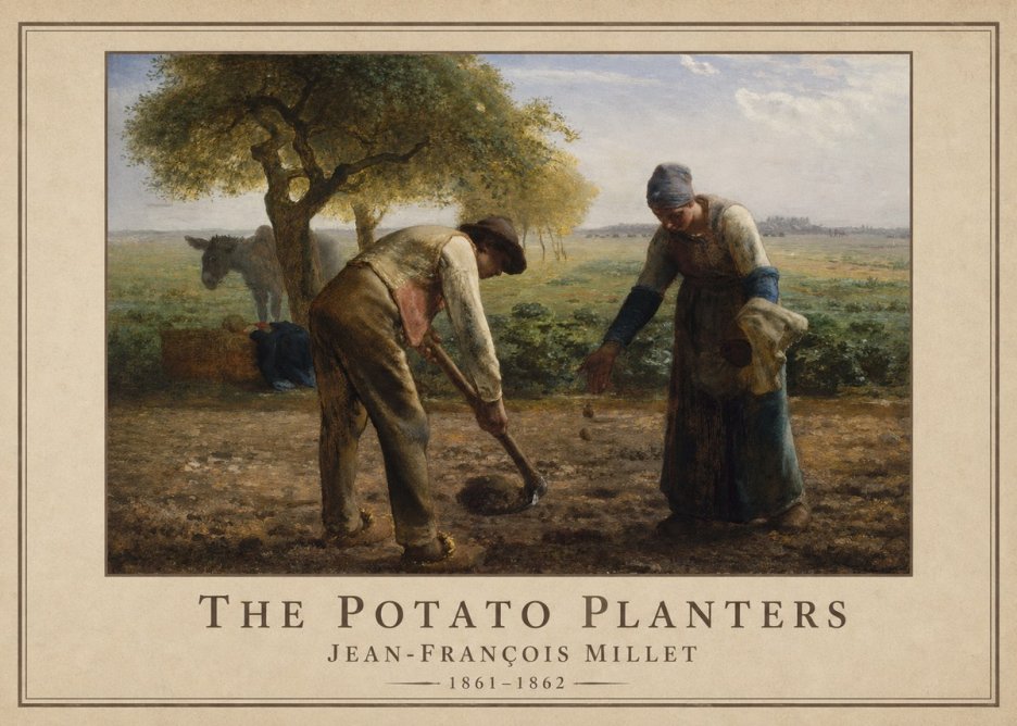 Jean-François Millet The Potato Planters No1 - Poszter