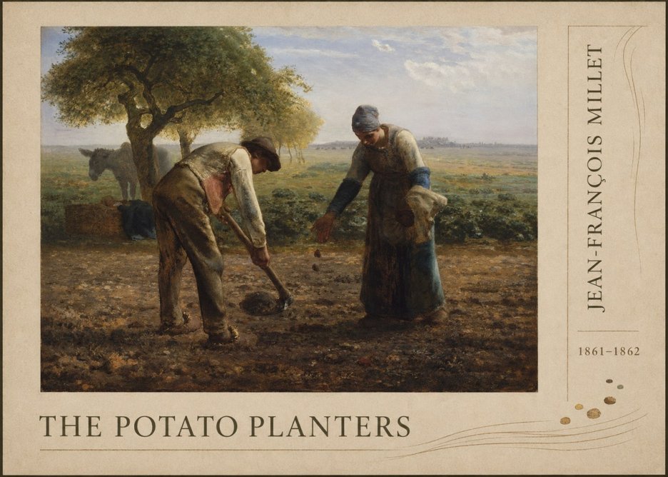 Jean-François Millet The Potato Planters No3 - Poszter