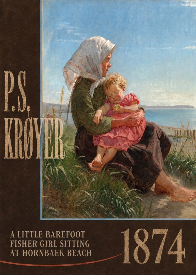 P.S. Krøyer A Little Barefoot Fisher Girl Sitting at Hornbaek Beach No6 - Poszter