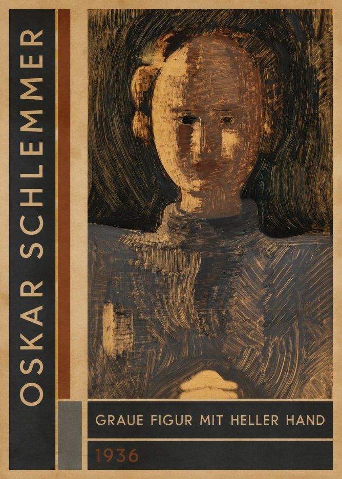 Oskar Schlemmer Graue Figur Mit Heller Hand No2 - Poszter