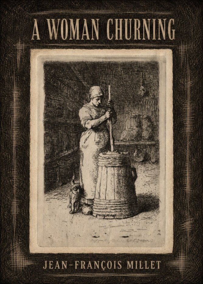 Jean-François Millet A Woman Churning No4 - Poszter