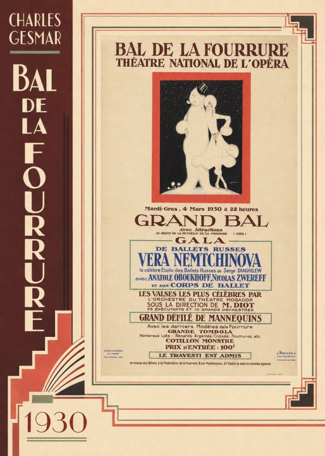 Charles Gesmar Bal De La Fourrure Théâtre National De L'opéra No2 - Poszter