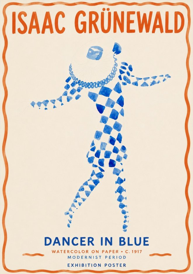 Isaac Grünewald Dancer in Blue No2 - Poszter