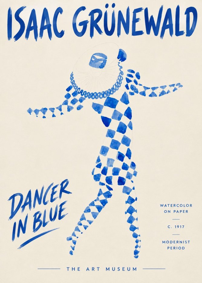 Isaac Grünewald Dancer in Blue No3 - Poszter