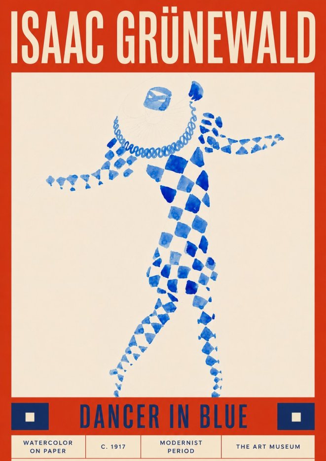 Isaac Grünewald Dancer in Blue No6 - Poszter