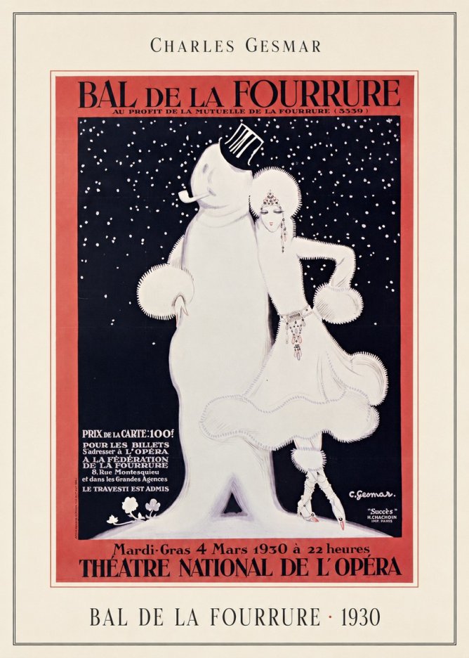 Charles Gesmar Bal De La Fourrure II No4 - Poszter
