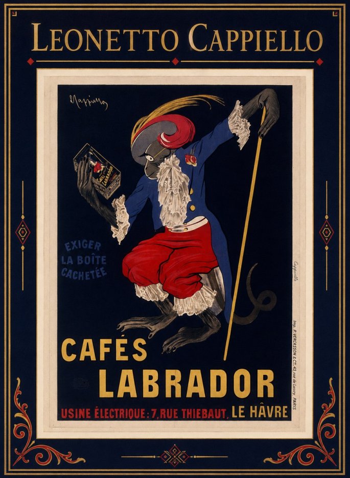 Leonetto Cappiello Cafés Labrador No1 - Poszter