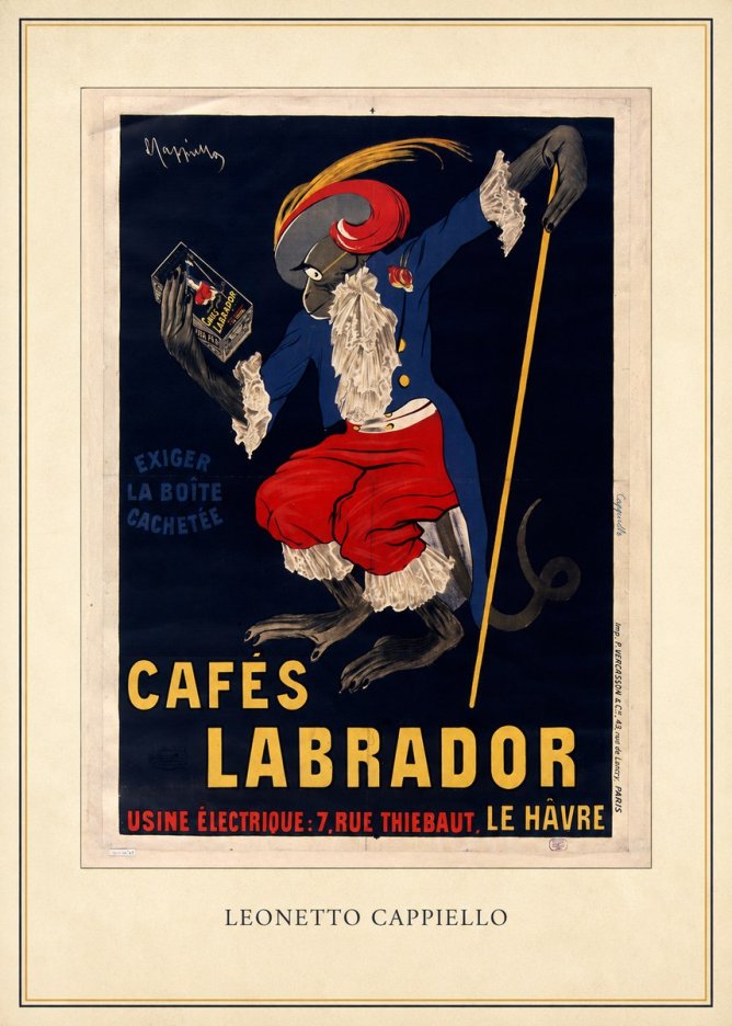 Leonetto Cappiello Cafés Labrador No4 - Poszter