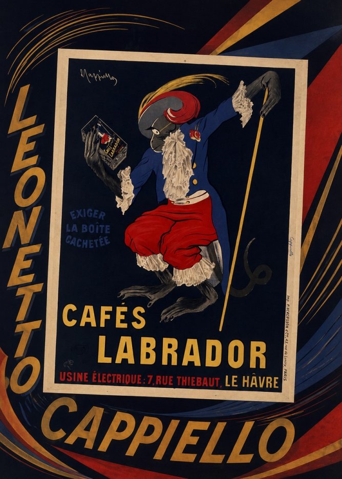 Leonetto Cappiello Cafés Labrador No5 - Poszter