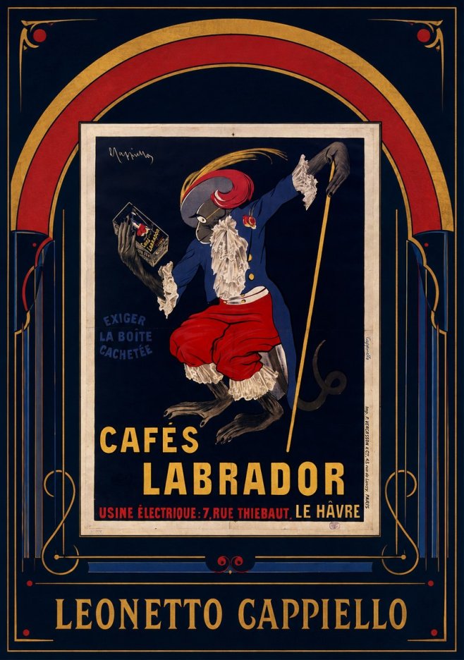 Leonetto Cappiello Cafés Labrador No6 - Poszter