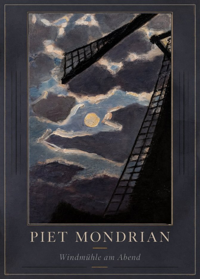 Piet Mondrian Windmühle Am Abend II No1 - Poszter