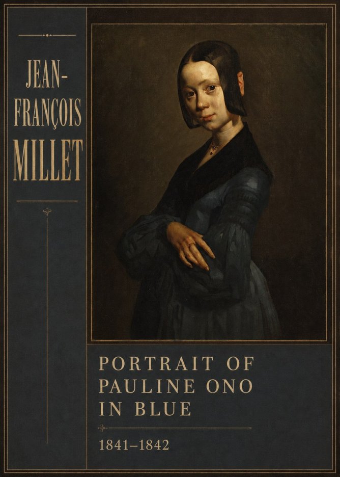Jean-François Millet Portrait of Pauline Ono in Blue No3 - Poszter