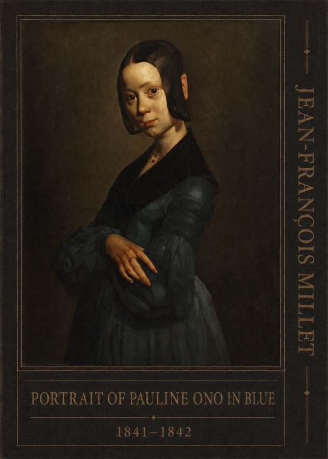 Jean-François Millet Portrait of Pauline Ono in Blue No5 - Poszter