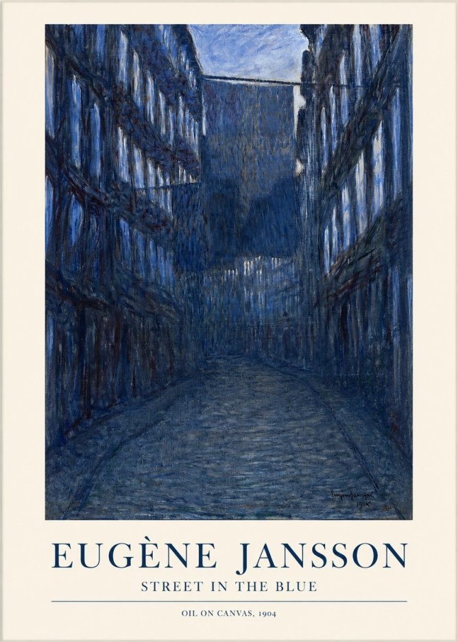 Eugène Jansson Street in the Blue No1 - Poszter