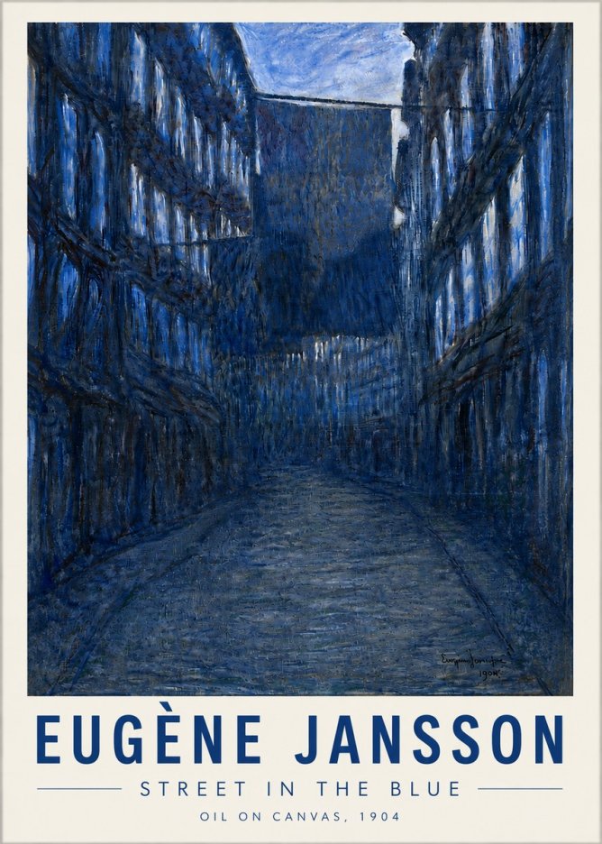 Eugène Jansson Street in the Blue No5 - Poszter