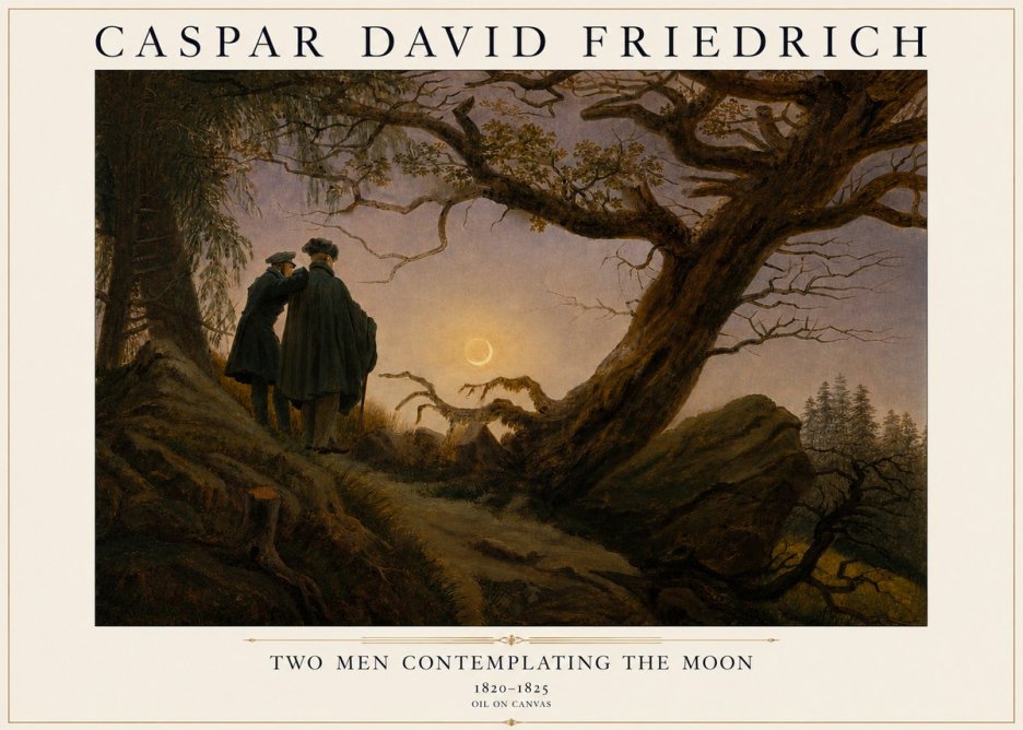 Caspar David Friedrich Two Men Contemplating the Moon II No3 - Poszter