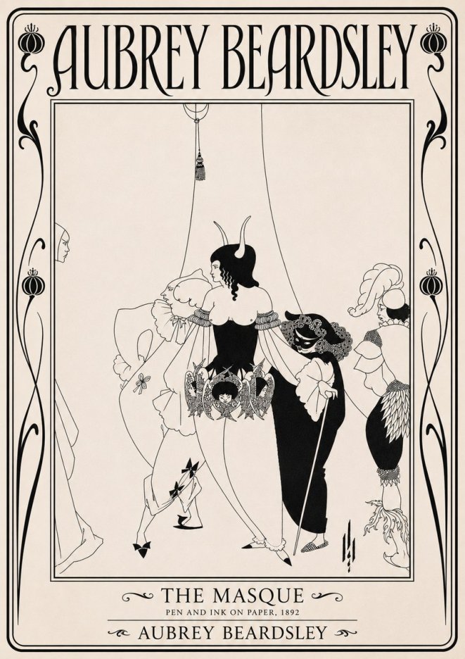 Aubrey Beardsley The Masque No5 - Poszter
