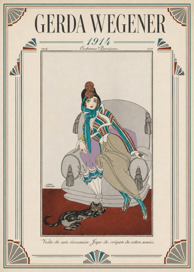 Gerda Wegener Veste De Soie Écossaise. Jupe De Crépon De Coton Souris. No1 - Poszter