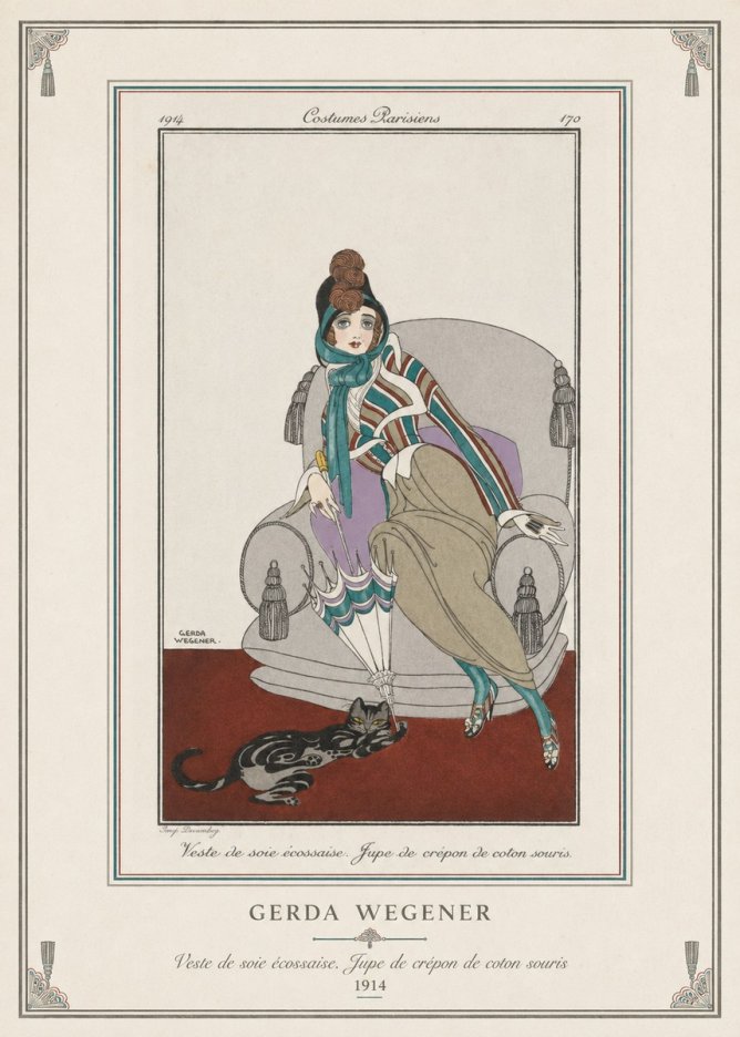 Gerda Wegener Veste De Soie Écossaise. Jupe De Crépon De Coton Souris. No3 - Poszter