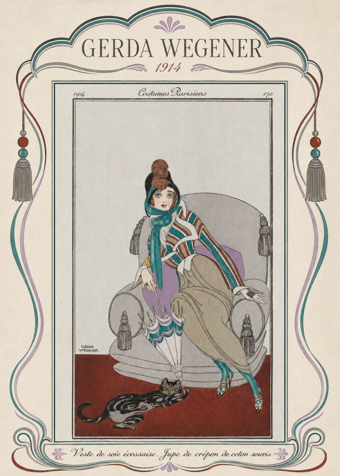 Gerda Wegener Veste De Soie Écossaise. Jupe De Crépon De Coton Souris. No4 - Poszter