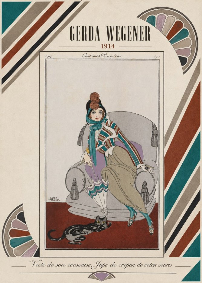 Gerda Wegener Veste De Soie Écossaise. Jupe De Crépon De Coton Souris. No5 - Poszter