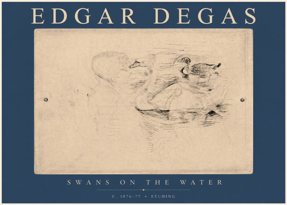 Edgar Degas Swans on the Water No2 - Poszter