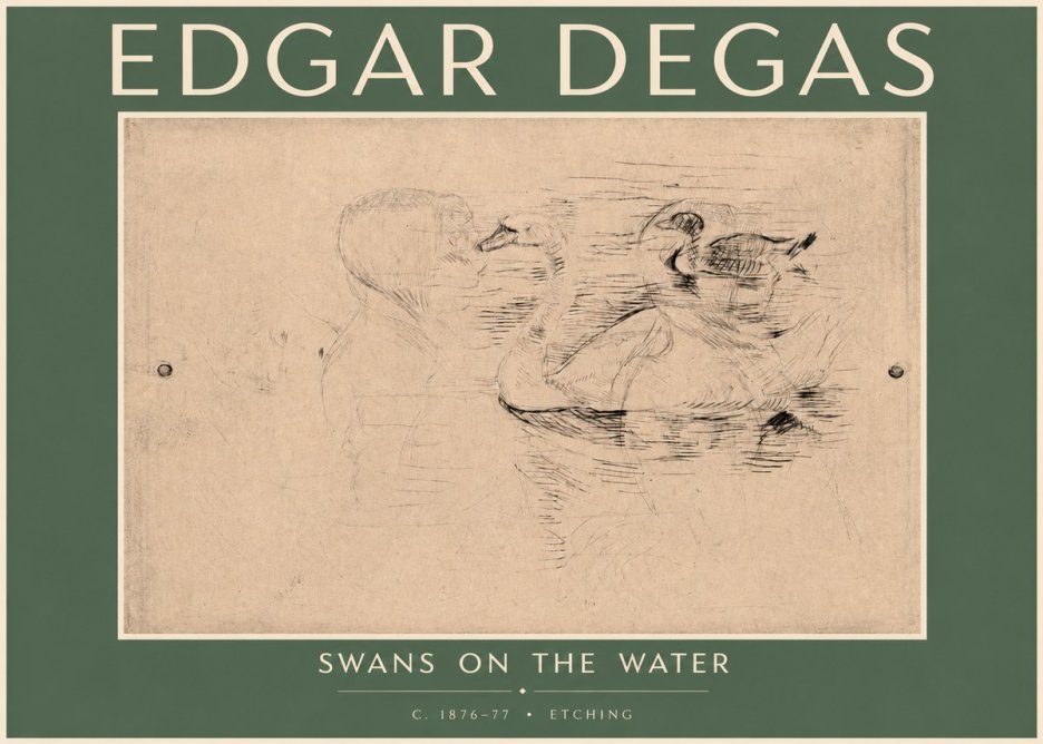 Edgar Degas Swans on the Water No4 - Poszter