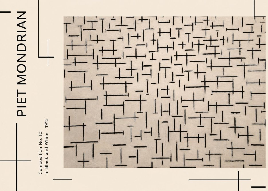 Piet Mondrian Composition No. 10 in Black and White No2 - Poszter