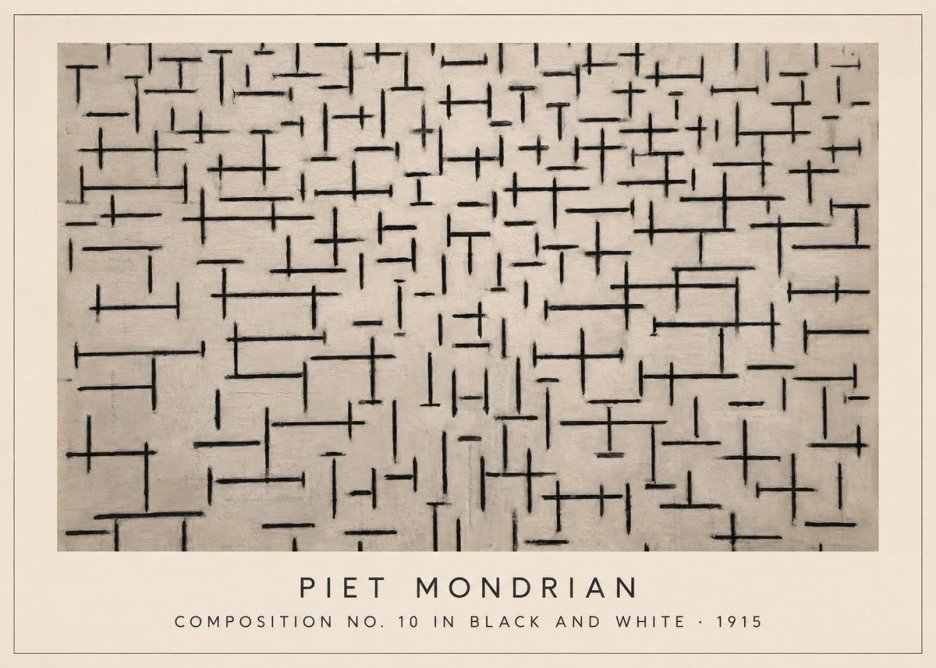 Piet Mondrian Composition No. 10 in Black and White No3 - Poszter