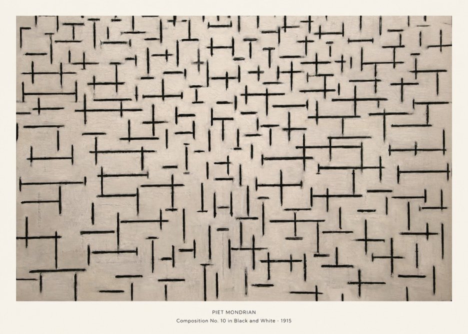 Piet Mondrian Composition No. 10 in Black and White No5 - Poszter