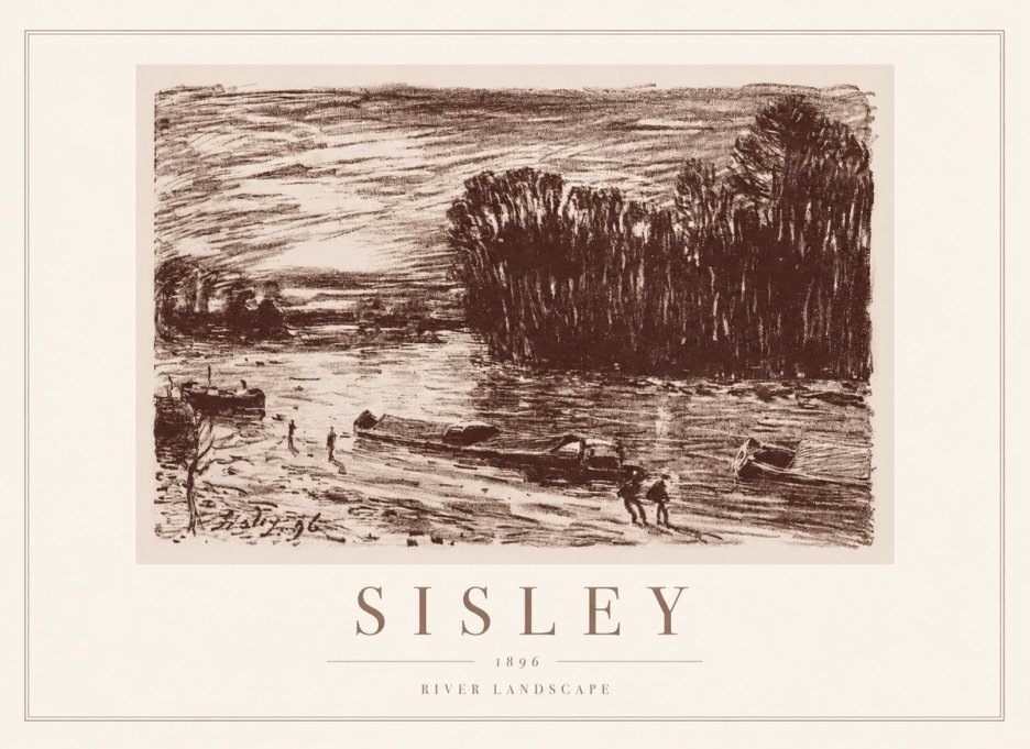 Sisley River Landscape No1 - Poszter