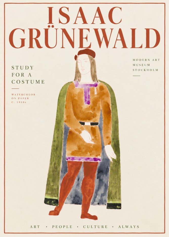 Isaac Grünewald Study for a Costume Design No6 - Poszter