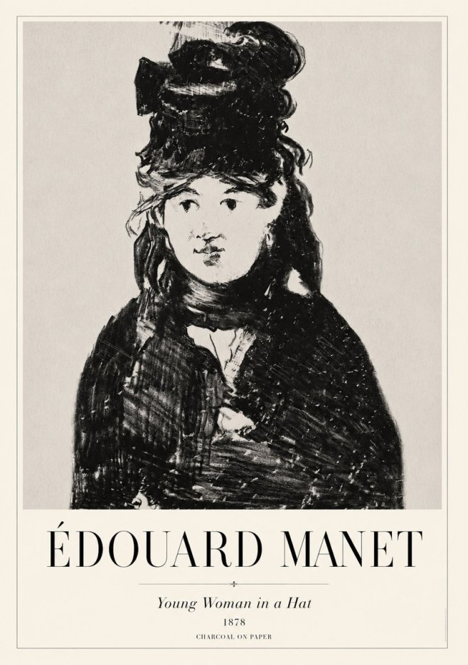 Édouard Manet Young Woman in a Hat III No1 - Poszter