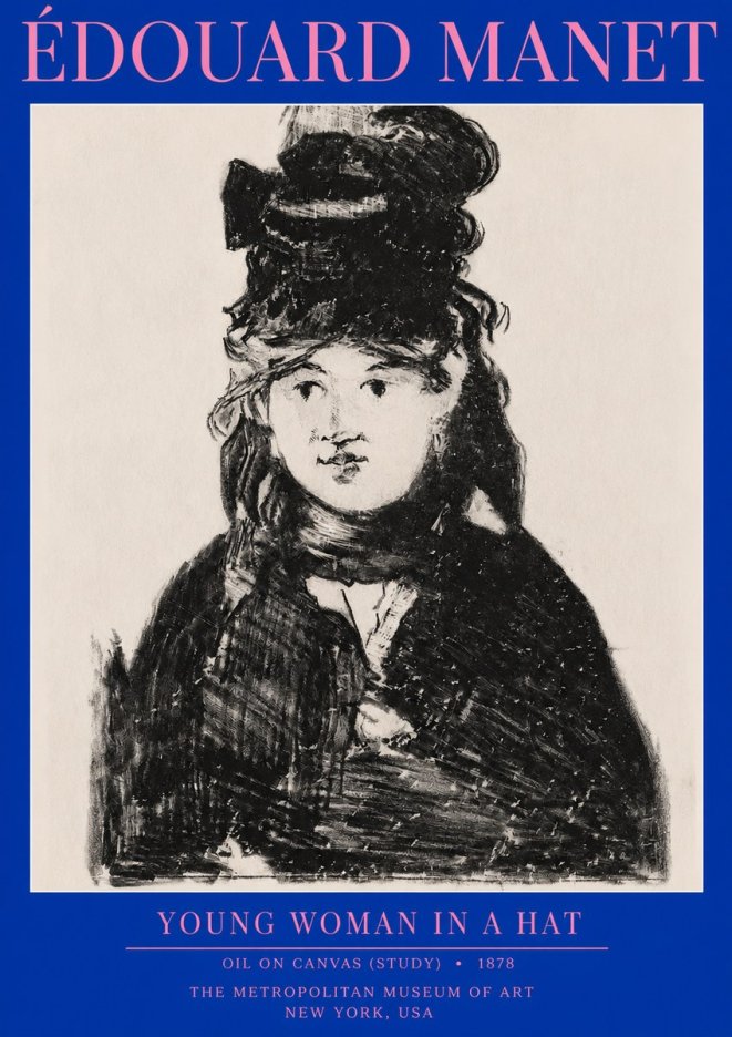 Édouard Manet Young Woman in a Hat IV No2 - Poszter