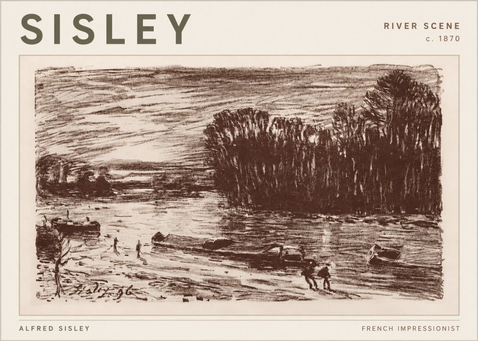 Sisley River Scene No3 - Poszter