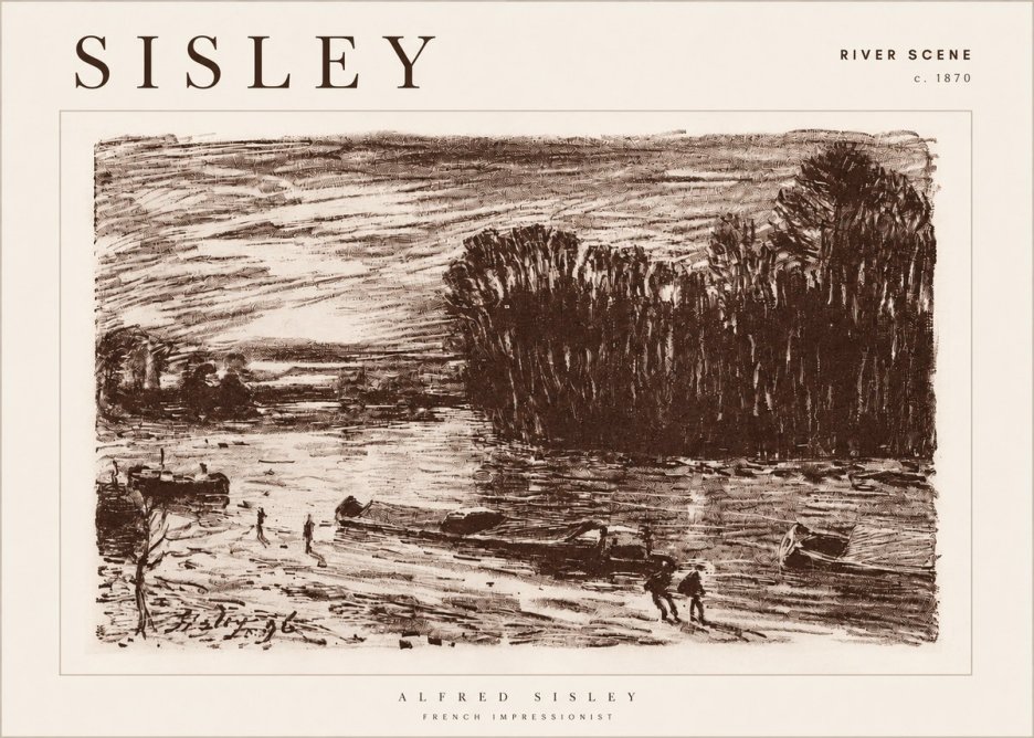 Sisley River Scene No4 - Poszter