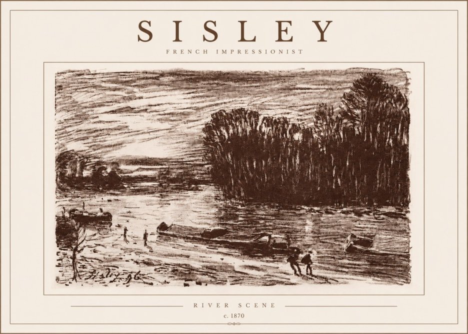 Sisley River Scene No5 - Poszter