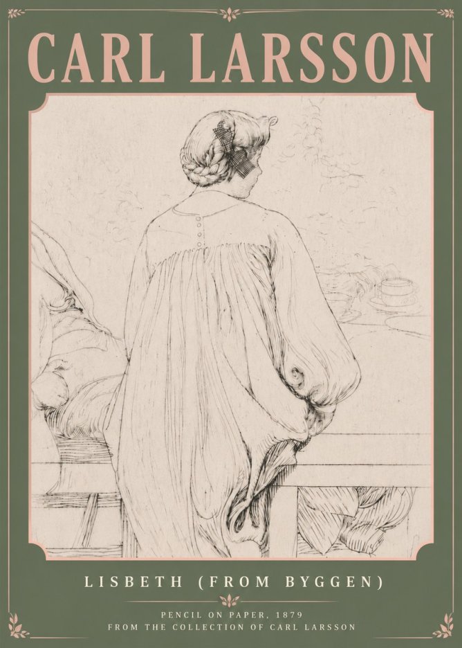 Carl Larsson Lisbeth (from Byggen) No5 - Poszter