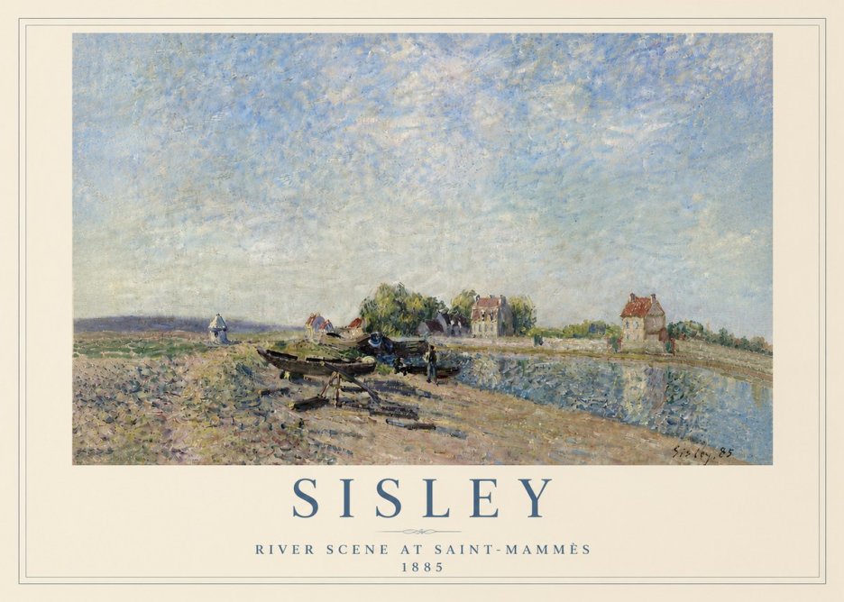Sisley River Scene at Saint-mammès No5 - Poszter