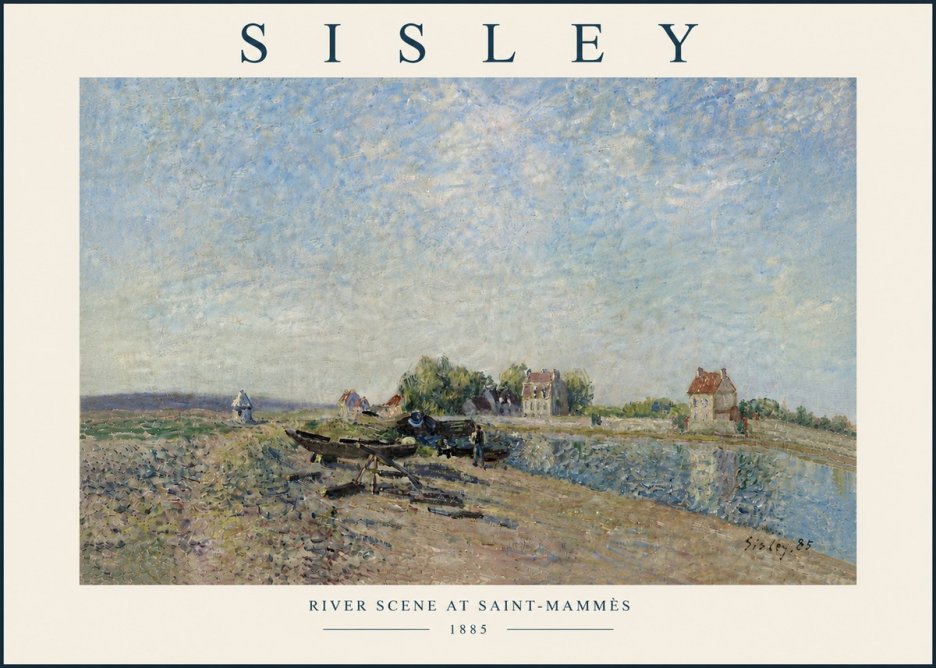 Sisley River Scene at Saint-mammès No6 - Poszter