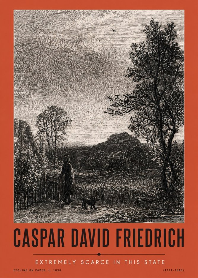 Caspar David Friedrich Extremely Scarce in This State No2 - Poszter