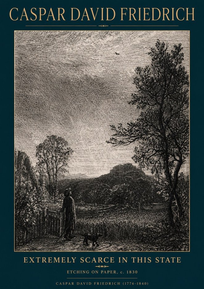 Caspar David Friedrich Extremely Scarce in This State No4 - Poszter
