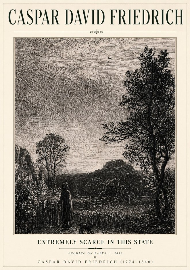 Caspar David Friedrich Extremely Scarce in This State No6 - Poszter