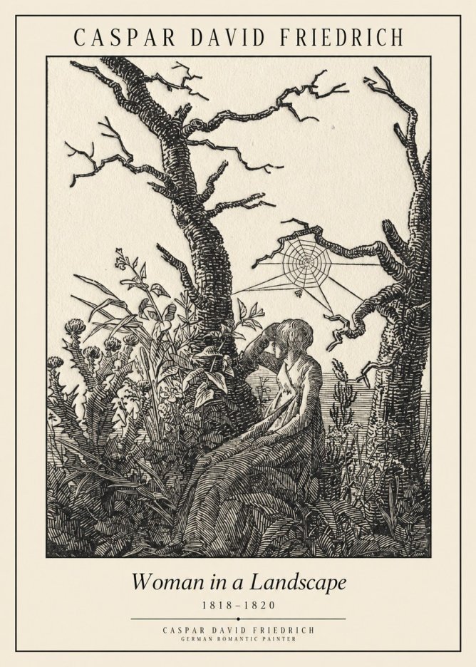 Caspar David Friedrich Woman in a Landscape No1 - Poszter