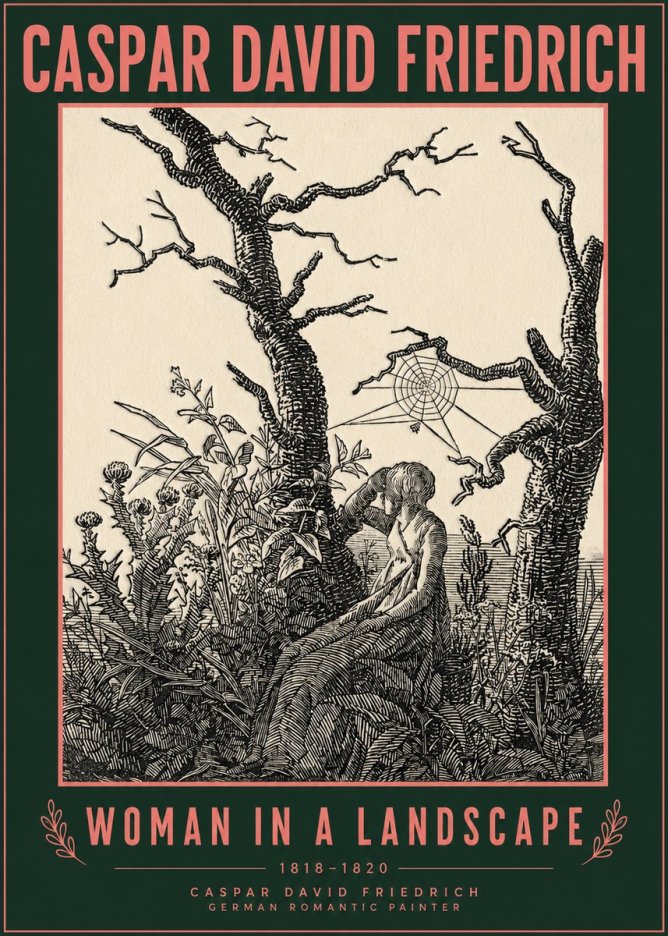Caspar David Friedrich Woman in a Landscape No2 - Poszter