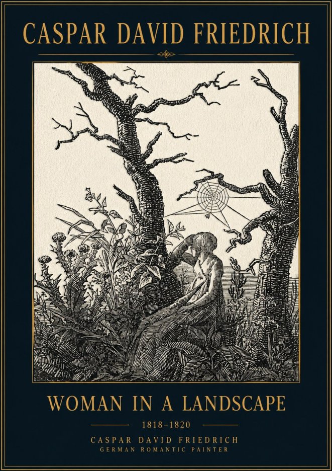 Caspar David Friedrich Woman in a Landscape No4 - Poszter