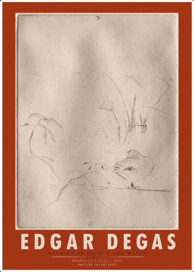 Edgar Degas Studies of Plants and Water No2 - Poszter