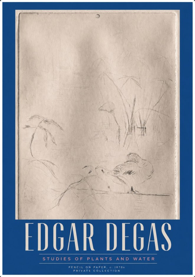 Edgar Degas Studies of Plants and Water No3 - Poszter